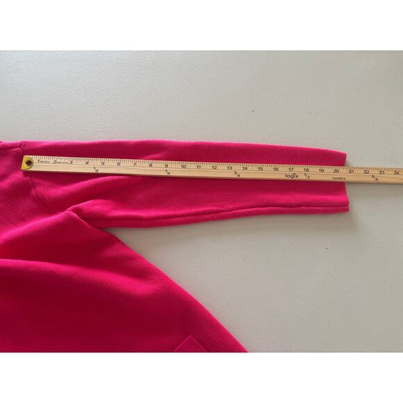 Talbots Petite Women's Size Medium Pink Knit Notch Collar Heavy Cardigan Jacket - Picture 7 of 10